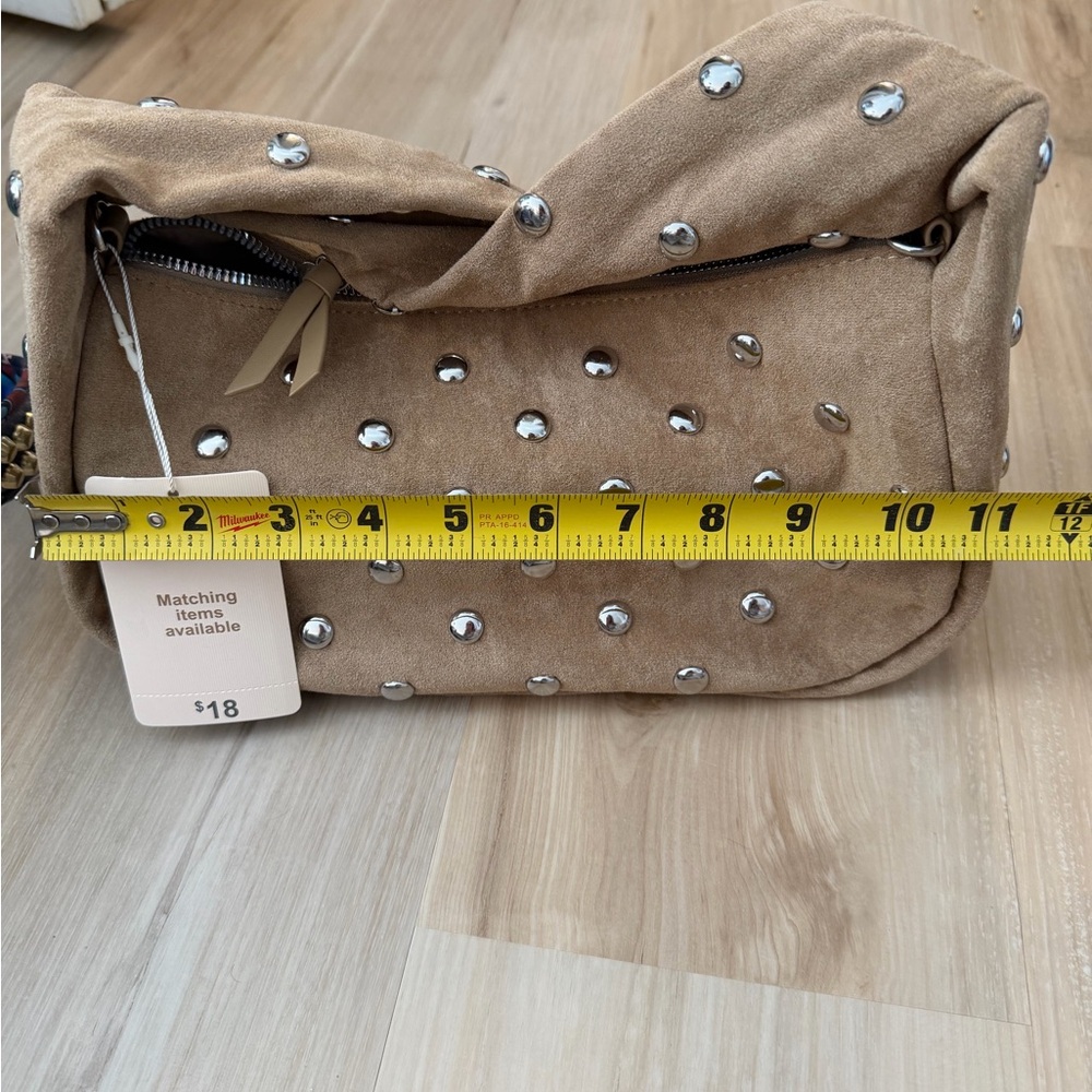 Studded Tan Shoulder Bag - Picture 10 of 11